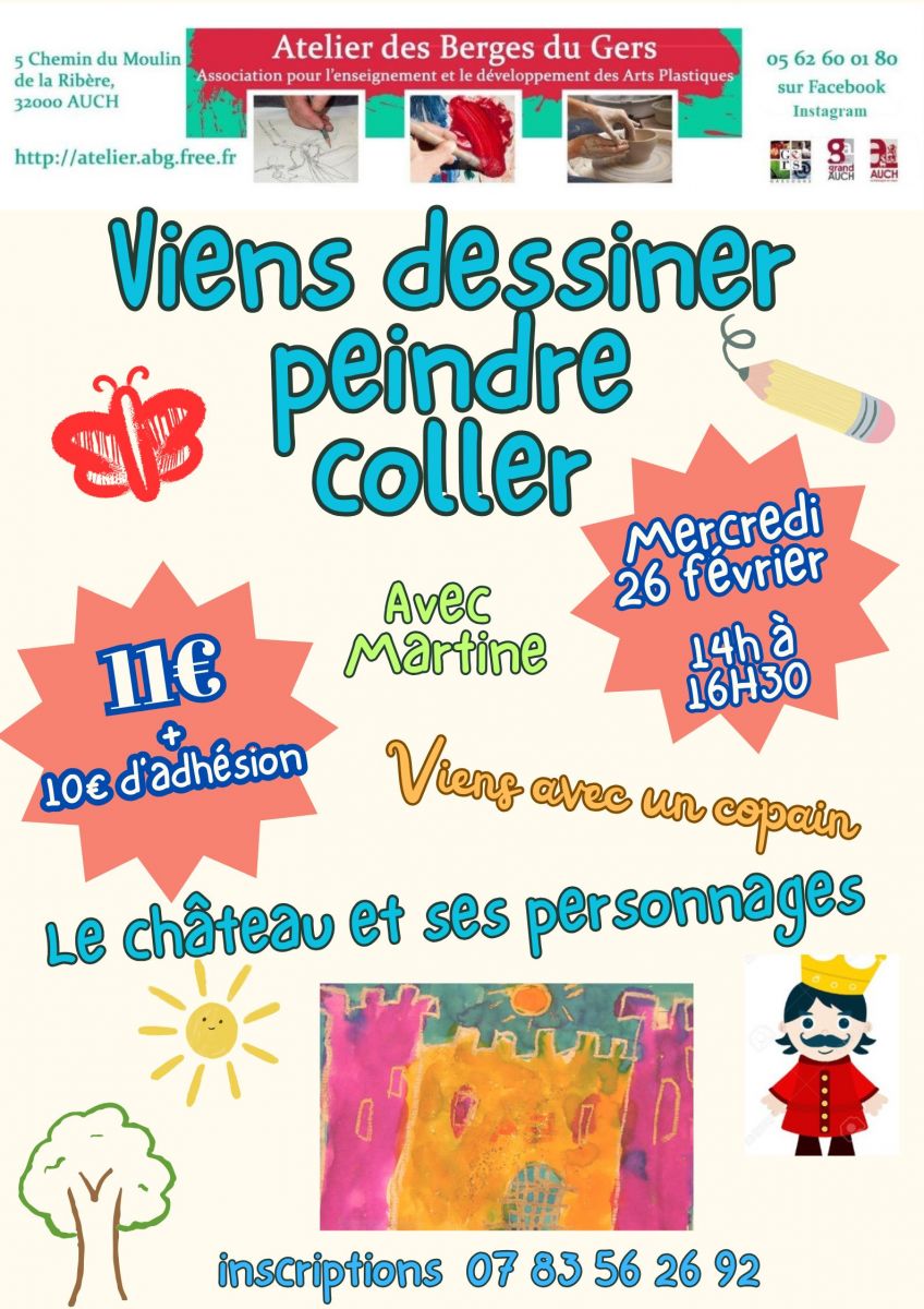 Viens dessiner peindre et coller avec Martine